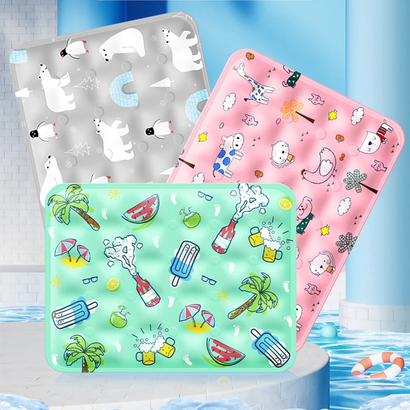 Pet Cooling Mat Dog Cat Sleeping Pad Cool Ice Silk Moisture-proof Mattress Cushion Summer Small Animal Cold Bed