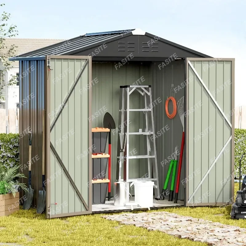 Description Picture 2 of itemMetal Outdoor Storage Shed 6FT X 4FT, Steel Utility Tool Shed Storage House With Door & Lock