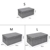 Fabric Storage Boxes with Lids Foldable Cloth Storage Box Fabric Clothes Container Wardrobe Organizer Bedroom Closet Living Room 6