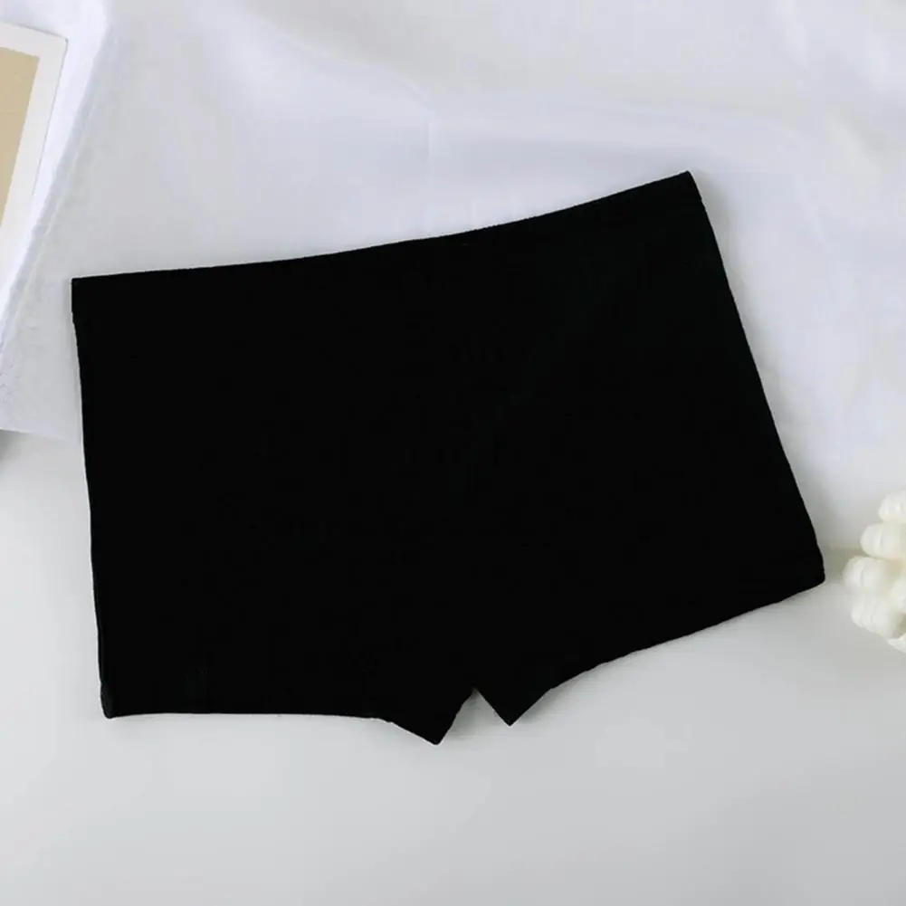 1Pc Solid Color Women Safety Panties with Elastic Waistband Women Underwear Breathable Soft Mid Waist Boxers for Ladies