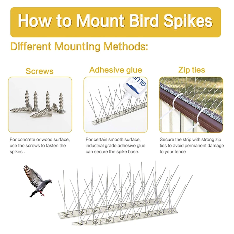33 cm Steel Pigeon Spikes for Ledges