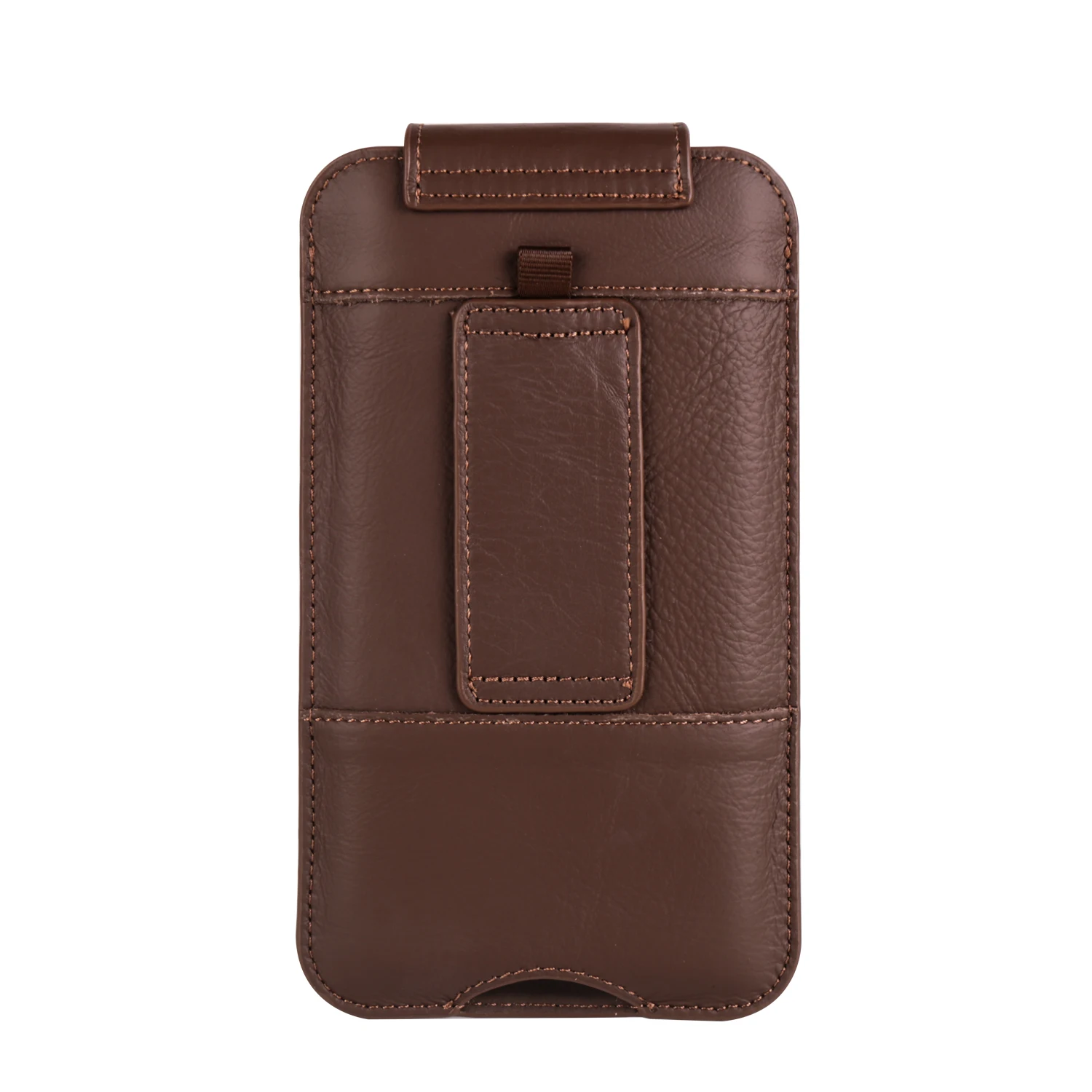 Luxury Cowhide Genuine Leather Belt Clip Case with Card Slots