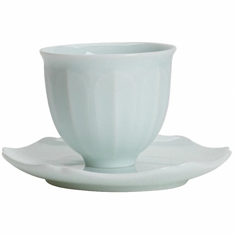 

PINNY 60ML Celadon Kung Fu Teacup Ceramic Tea Cup And Saucer Set China Porcelain Tea Bowl Thin Tire Tea Service
