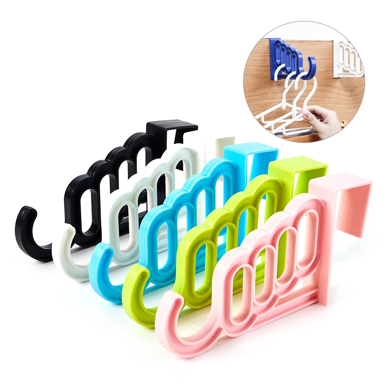 Multi-Function Home Accessories Foldable Clothes Hanger Drying Rack 5 Hole Suit Bathroom Door Plastic Organizer Storage Rack clothes drying rack