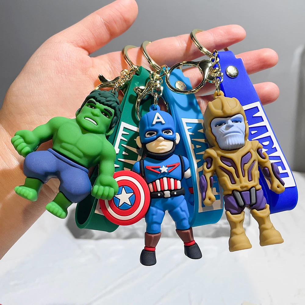 

Cartoon Anime Spider-Man Pendant Keychain Holder Key Chain Car Keyring Mobile Phone Bag Hanging Jewelry Kids Gifts