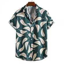 

2022Summer Men's Casual Oversized Printed Short Sleeves Shirt