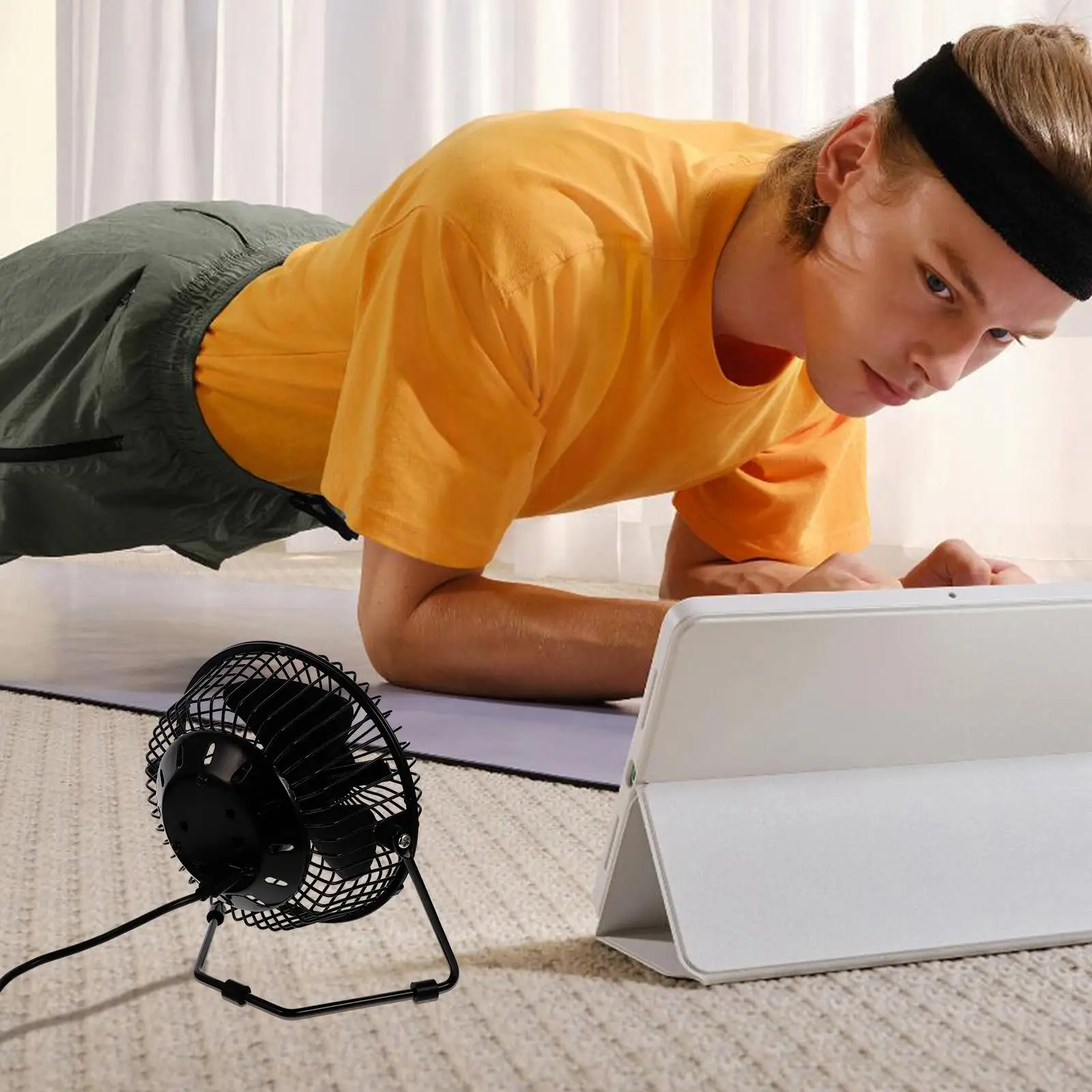 Portable Mini Fan Temperature Display Usb Clock Fan Led Cooling Computer Peripherals Electronics Gadgets Travel Accessories