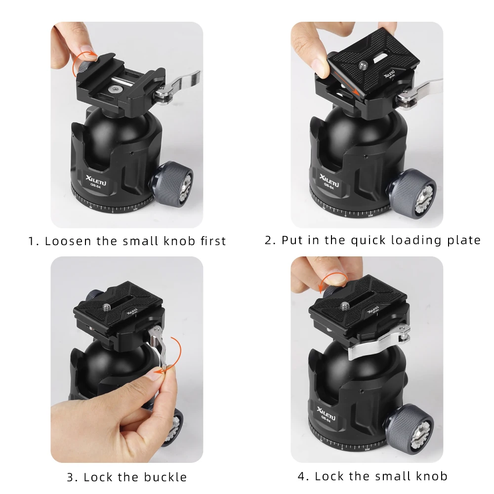 XILETU Aluminum Alloy Ball Head for Shooting Tripod Compatible with Arca Swiss and Picatinny for Hunting and Photography tripod ball head cold shoe ball head
