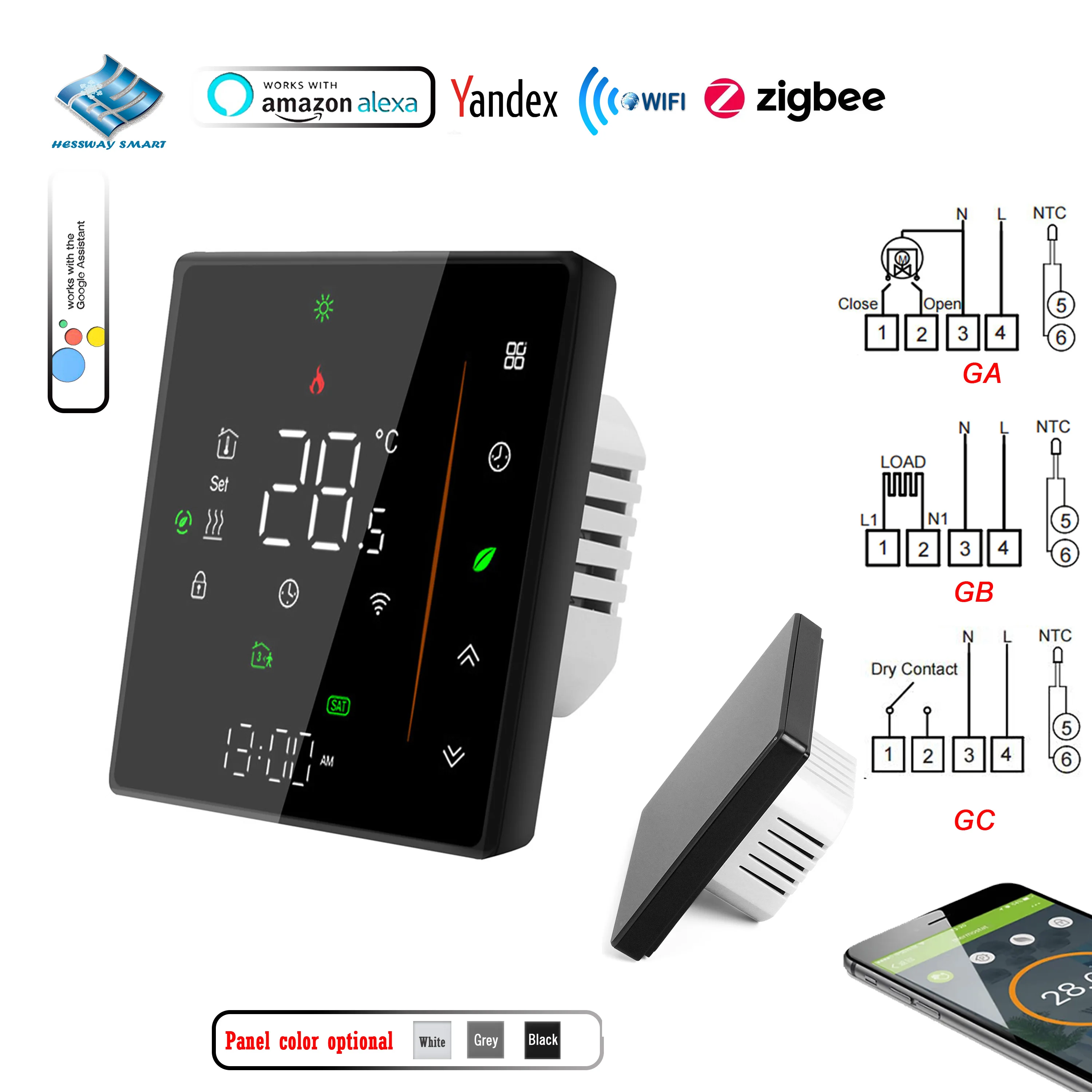 Termostato Di Riscaldamento A Doppio Sensore Ue Zigbee Wifi Per Tuya App 4Kw/Valvola Nonc/Interruttore Di Contatto A Secco Sistema Hvac Residenziale