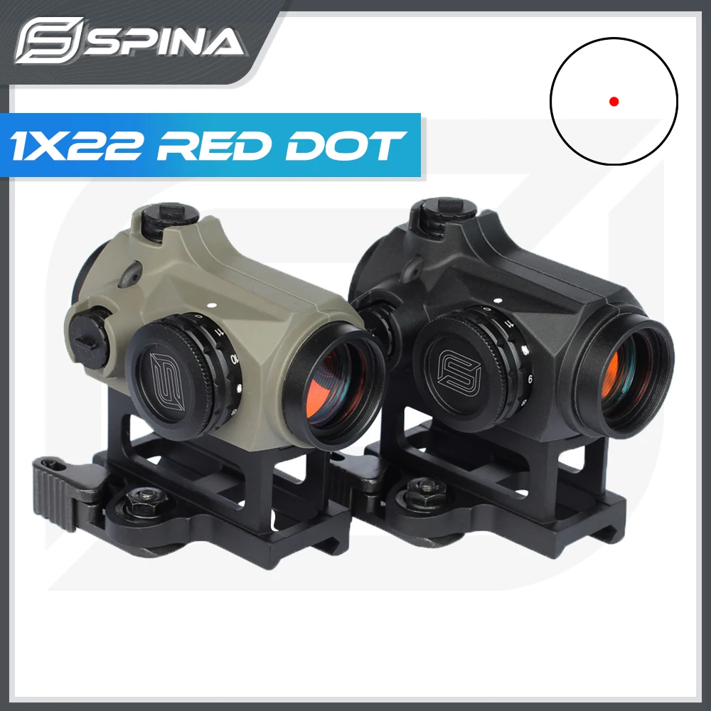 

Spina Optics 1x22 Red Dot Scope Optics Sight Hunting IPX6 Waterproof QD AR Sight with Rubber Cover for Armed .223 5.56 .308 7.62