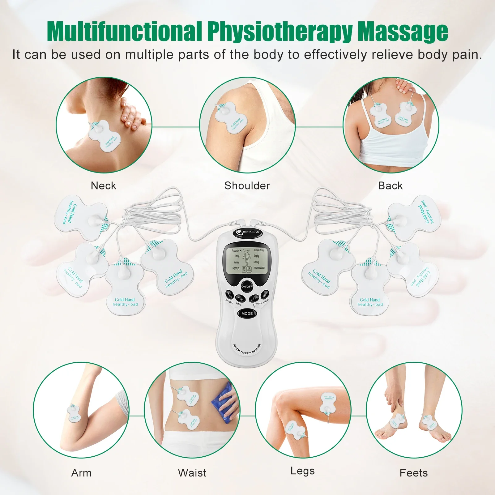 8 Modes EMS Tens Unit Muscle Electrostimulator Microcurrents Low Frequency Body Massager Electronic Acupuncture Pain Relief Tool - 4