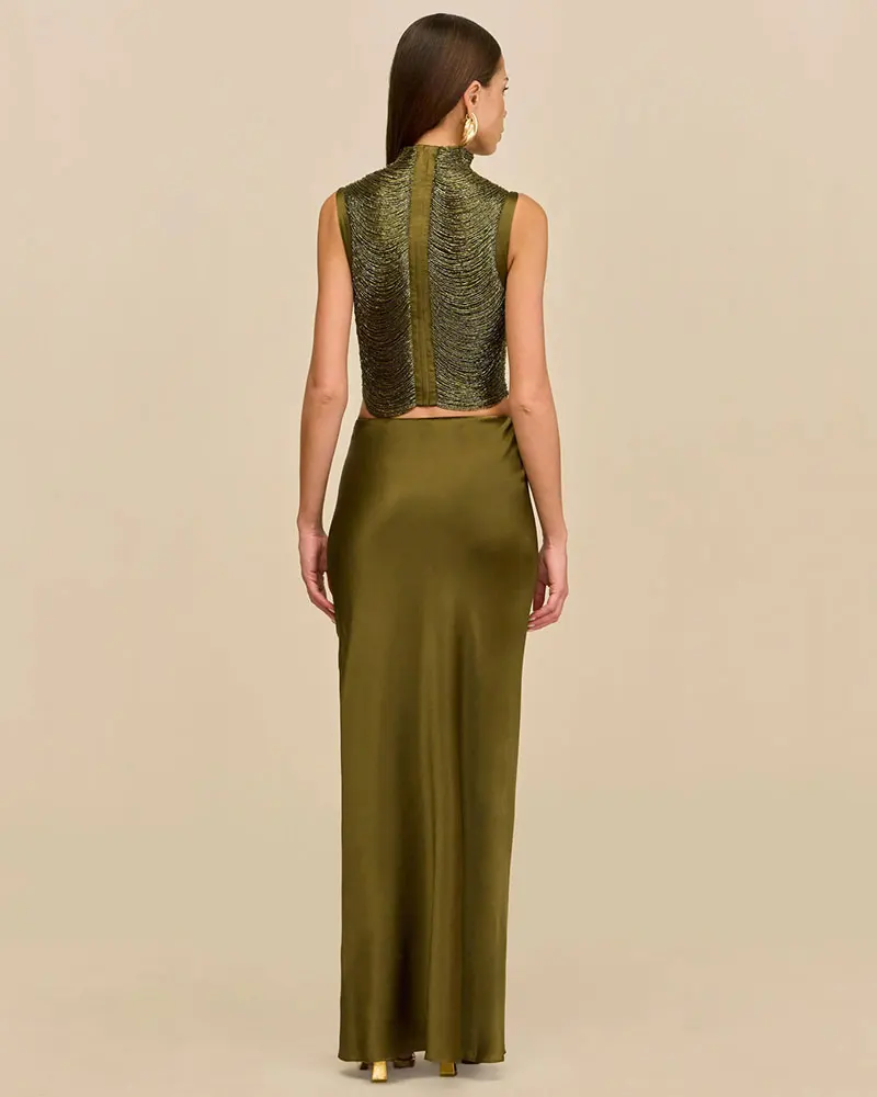 Gacvga Satin Sexy Quasten Crop Tops Meerjungfrau Langer Rock Sets Elegante Damen Ärmellose Slim Tank Top Weste Sommer Party Damen-Set S9479Dcda2C0F438F93Bfe639C3F0Cca26