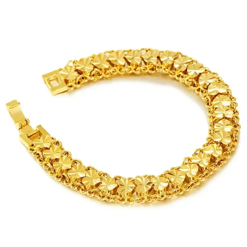 24k gold bracelet- authentic 24 ゴールド- 本物 TWO TONE BRACELET 24K GOLD ELECTRO PLATED (52) | eBay