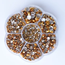 Premium Resin Round Flatback Rhinestones - 5000pcs Crystal Gems for Jewelry and 3D Decorative Crafts (Gold)