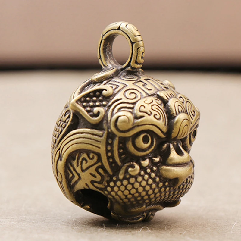 Chinese Style Animal Bell Necklace Pendant Good Luck Brass Bell Pendant Keychain Jewelry Handmade Vintage Keychain DIY Hanging 4