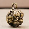 Chinese Style Animal Bell Necklace Pendant Good Luck Brass Bell Pendant Keychain Jewelry Handmade Vintage Keychain DIY Hanging 4