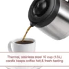 Programmable Coffee Maker System with 10 Cup Thermal Carafe, Built-In Grounds Scale, Removable Reservoir, Red Knob, 4