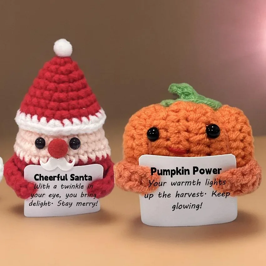 Halloween Ghost Cute Crochet Positive Energy Christmas Dolls Pocket Plush Knitted Doll Chrisrtmas Gifts Halloween Home Decor
