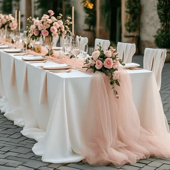 Table Runner Sheer Arch Wedding Table Setting 1