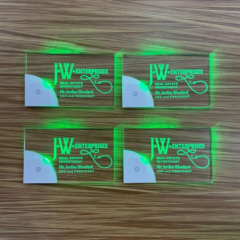 맞춤형 블랭크 LED 아크릴 카드, 레이저 조각용 조명 카드