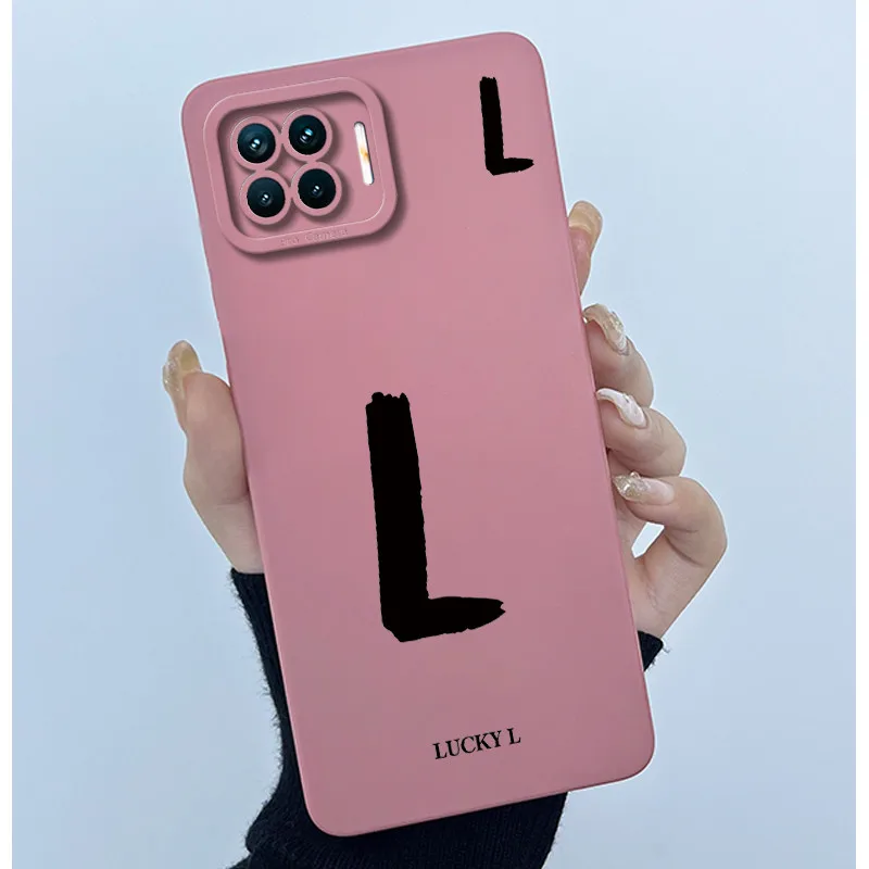 Lucky Initial Letter Couples Phone Bumper - Soft TPU Silicone Back Cover Case