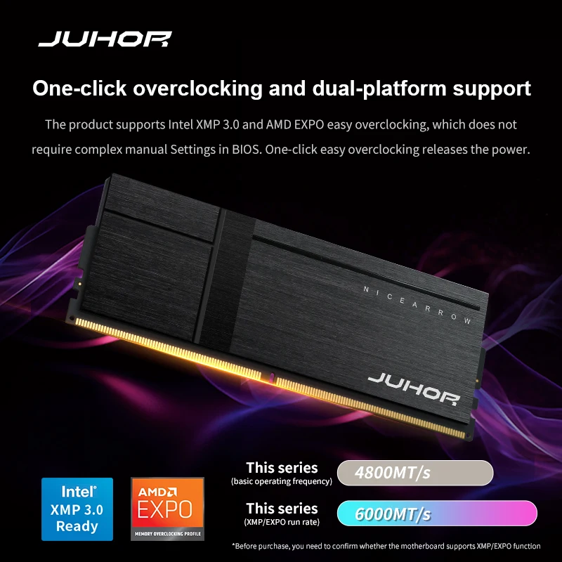 JUHOR DDR5 16GB 6000MHz 16GBX2PCS High Performance Desktop Memoria