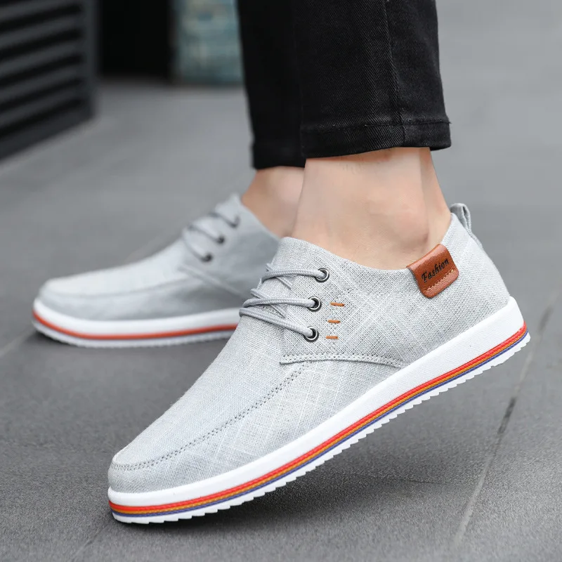 

Large Size Men's Canvas Shoes Four Seasons New Korean Version of All-match Sneakers Lace Up Casual Shoes Men