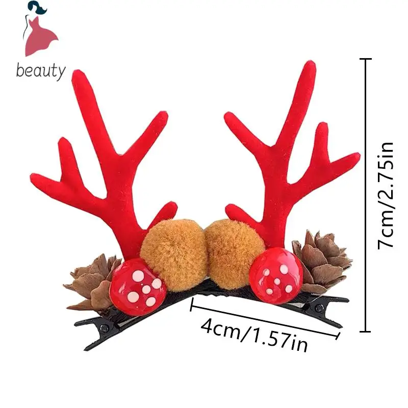 

1Pair New Year Christmas Hair Pin Children Barrettes Bow Deer Santa Claus Kids Christmas Headwear Girls Kids Hair Accessories