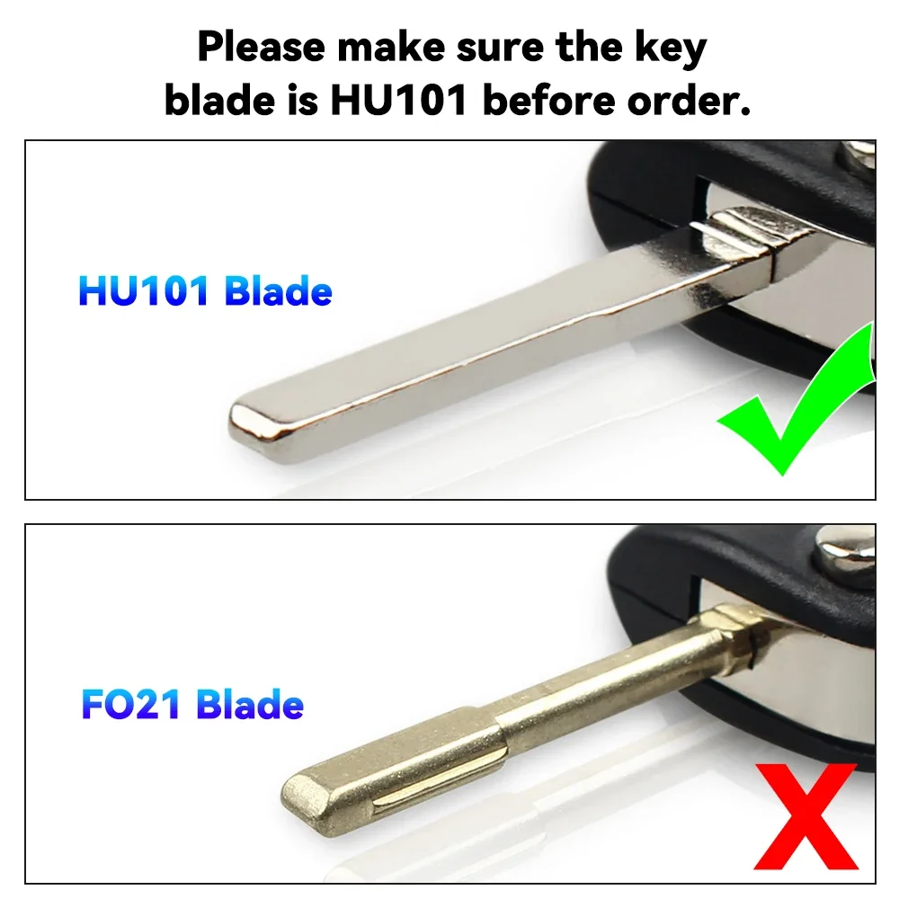 Enhanced Flip Folding Car Key Shell Case with 3 Buttons - Compatible with Select Ford Models