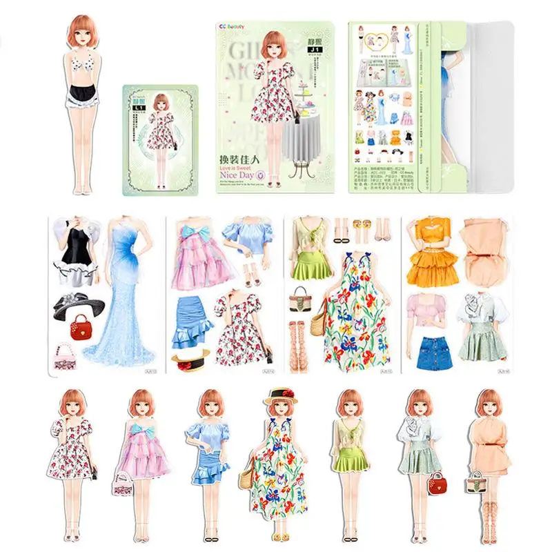 Magnetic Doll Dress Up Kits Costume Dress Magnetic Princess Paper Dolls Cutouts Magnet Clothes Puzzles Creative Fashion Up