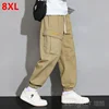 Spring Autumn new black work pants men loose casual tide large size men's pants cargo pants men 8XL 7XL 6XL 1