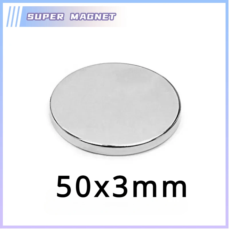 1/2/5/10 Pz 50X3Mm Forte Disco Rotondo Blocchi Terre Rare Magneti Al Neodimio 50Mm X 3Mm Magneti Permanenti Ndfeb Disco 50*3Mm