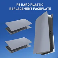 Hard Plastic Gray 30th Anniversary Replacement Faceplate Shell for PS5 Console with Vinyl Logo Skin 30th Stickers for PS5 Fat 4