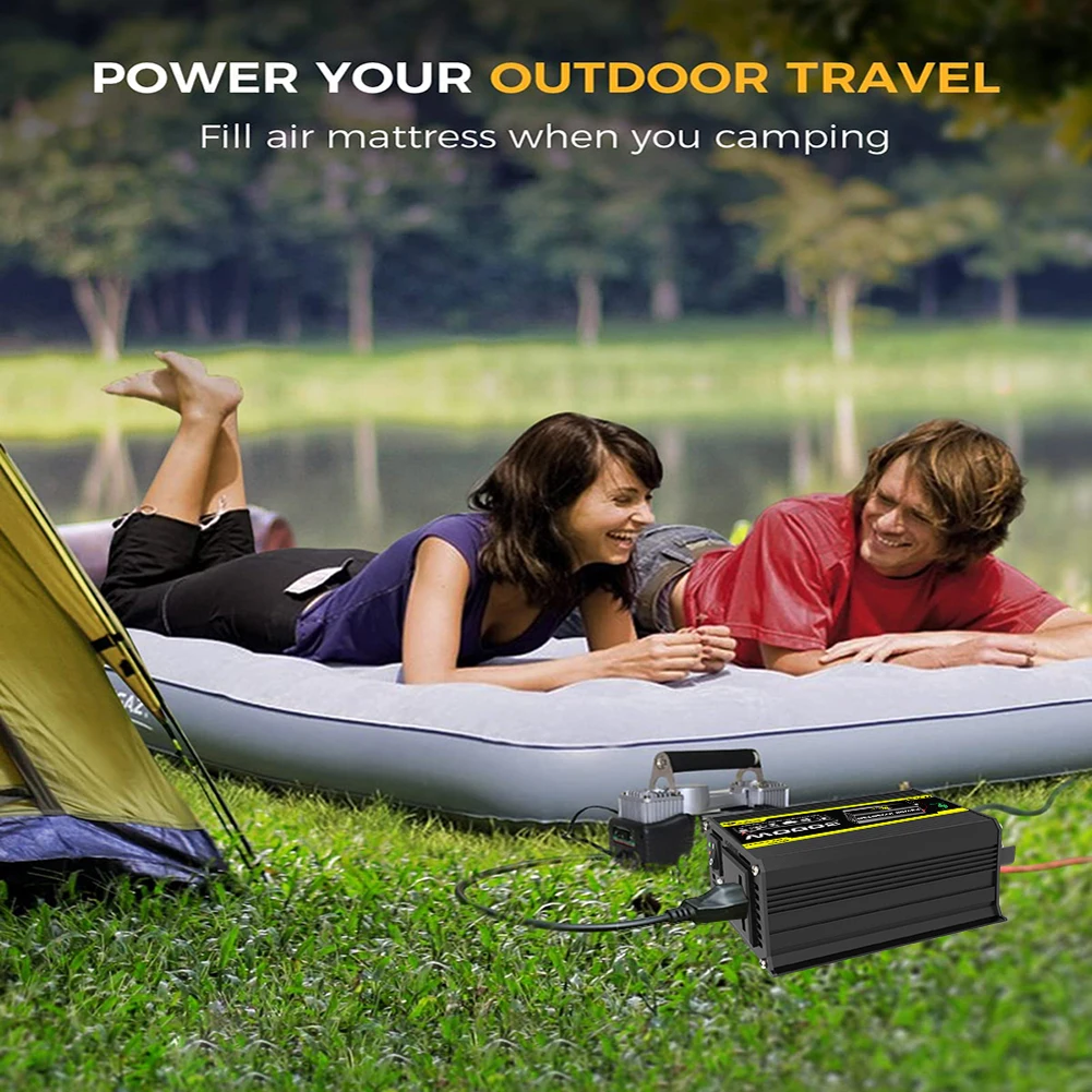 Car Inverter DC 12V To AC 110/220V Intelligent Dual USB Voltage Transformer 3000W Digital Built-in Fuse