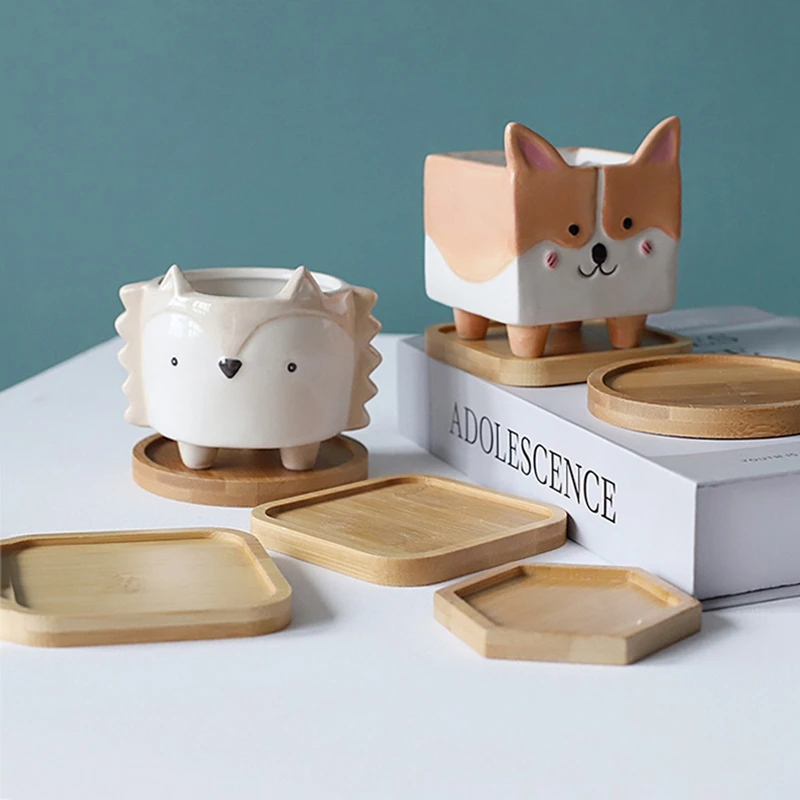 Jewelry Display Tray Wooden Soap Dispenser Tray Home Decoration Flower Pot Tray Round Square Candles Jewelry Storage Bathroom Kitchen Plate