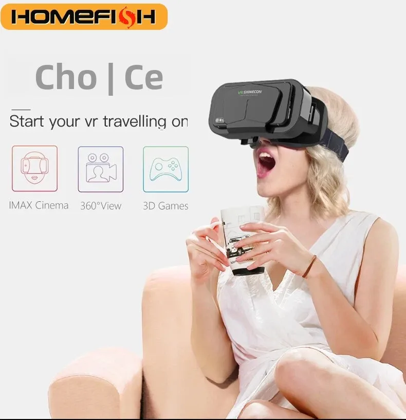 HOMEFISH VR Glasses 3D Headset Virtual Reality