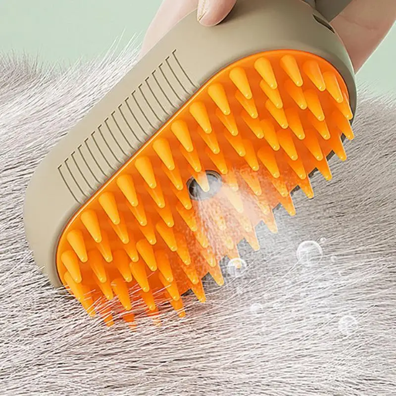 Cat Dog Pet Grooming Comb with Electric Spray Water Steam Soft Silicone Brush Kitten Pet Bath Brush Massage Pet Hair Remover