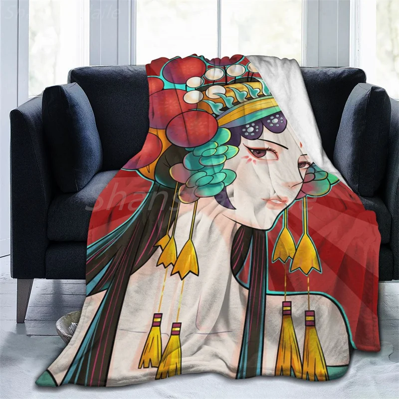 

Chinese Tradition Trend Art Theme Flannel Throw Blanket Soft Cozy Warm Soft Couch Bed Napping Travelling Kid Adult Camping Gift