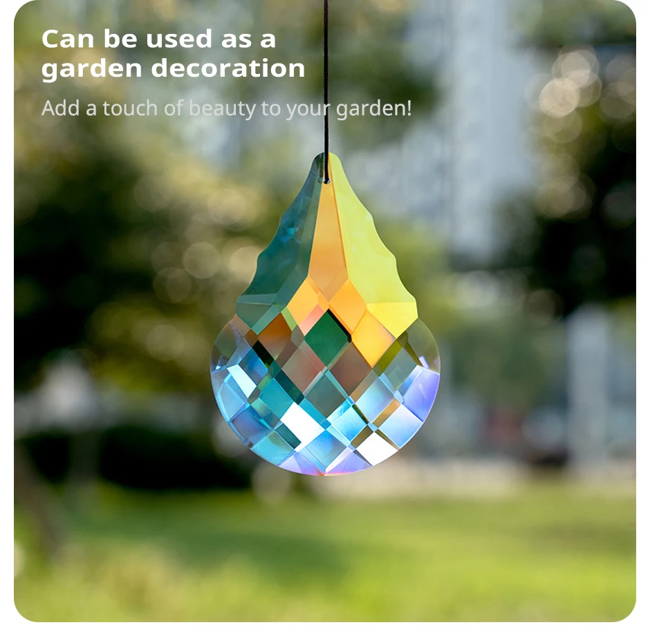 Description Picture 6 of item1 Pc With Rope Colorful Crystal Glass Prism Ball Suncatcher Pendant, Home Garden Craft Decoration, Valentine's Day, Mother'sGift