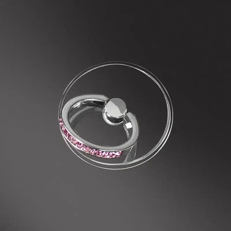 Diamond Phone Ring: Transparent 360° Rotating Finger Grip Holder