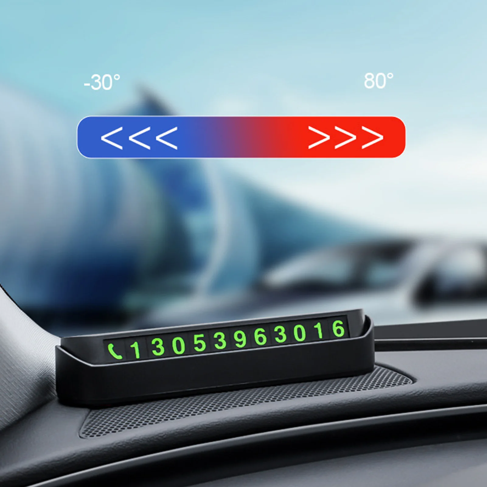 Illuminated ABS Car Parking Number Plate for Temporary Contact and Interior Design