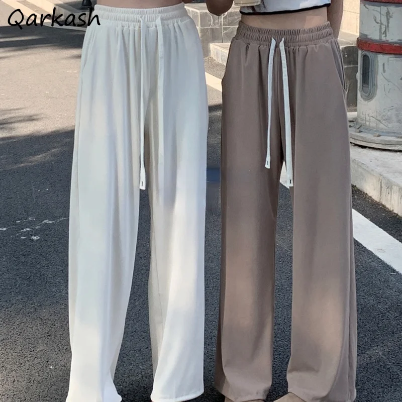 

Pants Women Pantalones De Mujer Casual Simple Korean Style Cozy All-match High Waist Office Lady Spring Drawstring College Ins
