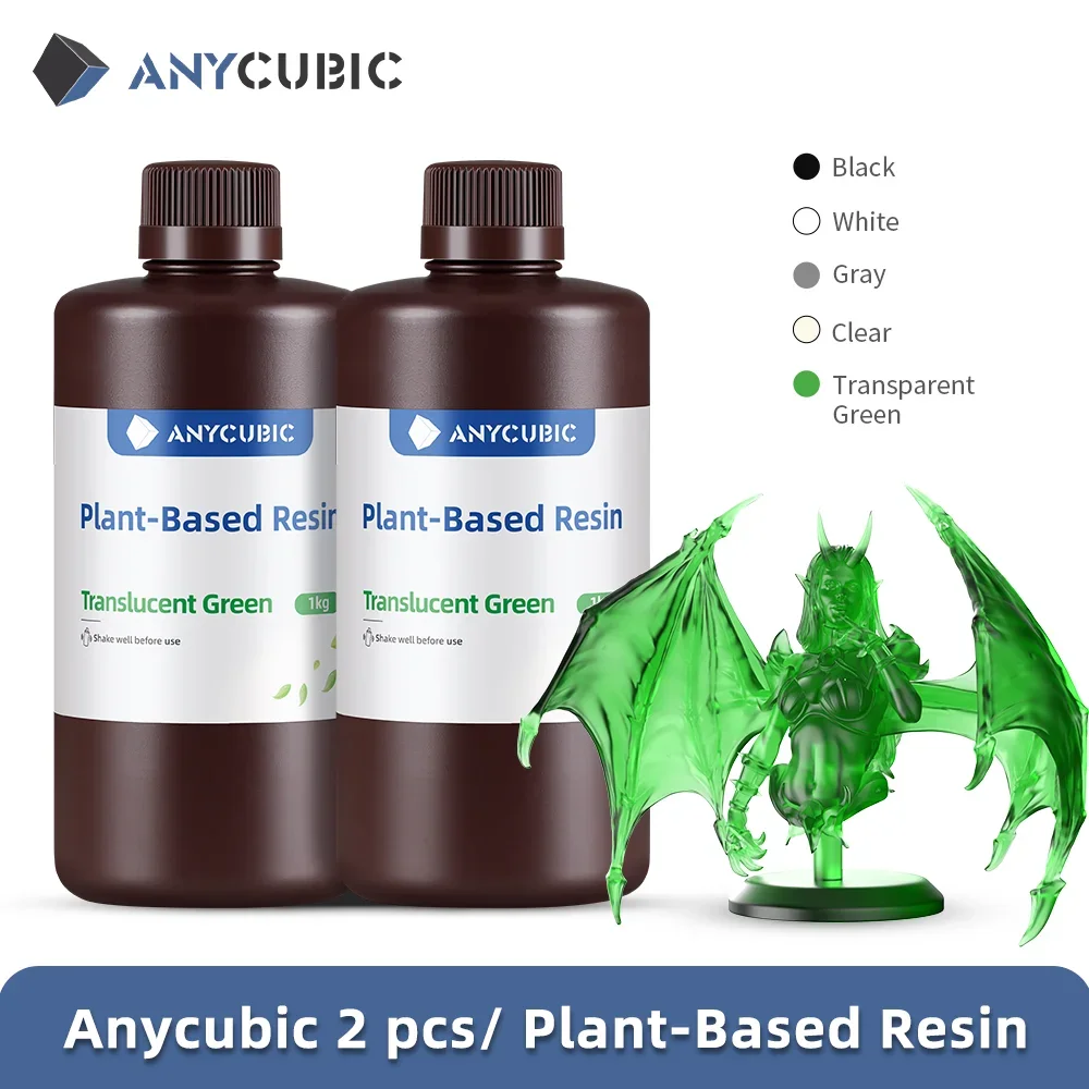 ANYCUBIC Plant-based ECO UV Resin 2kg/4kg LCD 3D Printer 3D Printing Material Ultralow Odor Without Nasty Chemicals 3d printing resin