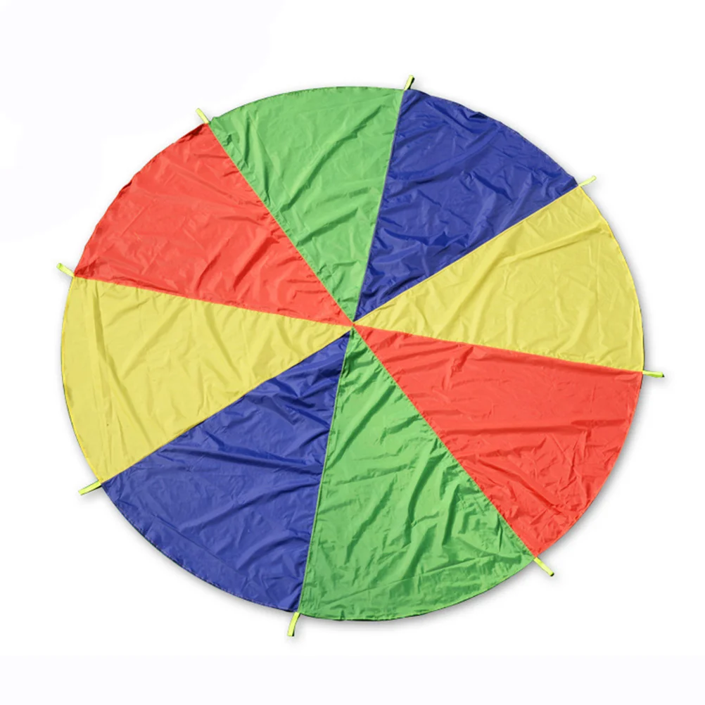 

1.1 Meter Diameter Kids Outdoor Teamwork Game Prop Rainbow Parachute Toys Jump Bag Bounce Play Mat School Activity Puzzle Game