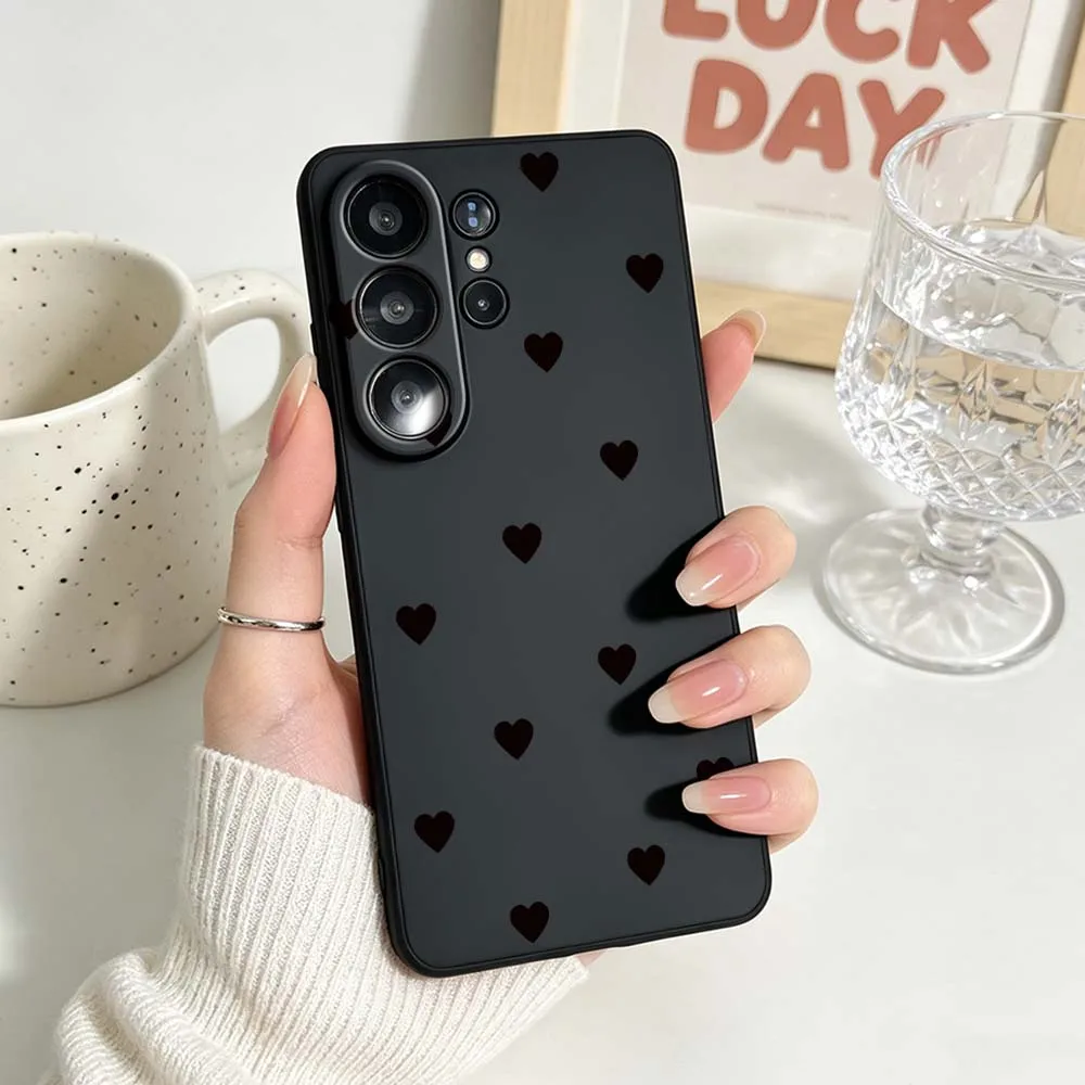 Black Love Heart Design Premium Phone Case