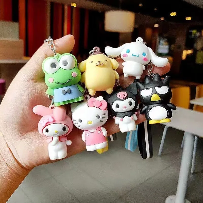 Cute Cartoon Doll Toy Keychain Strap Pendant For Women Backpack Bag Car Keyring Accessories PVC Key Chain Holder Organizer Gift