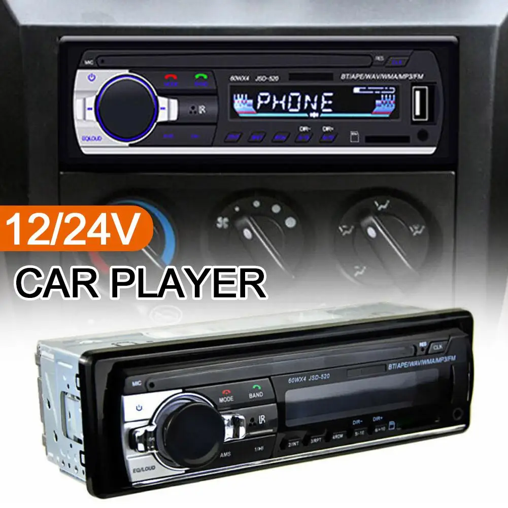 1 Pcs Car MP3 Player car mp3 player Stereo 12/24V 60W Bluetooth Audio Radio MP3 Radi Card Car USB Truck Call Bluetooth Handsfree Inser C4Q7