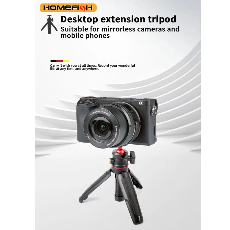 Treppiede portatile estensibile per fotocamere DSLR, telefoni cellulari e desktop. Maniglia per lo streaming live. - immagine 6