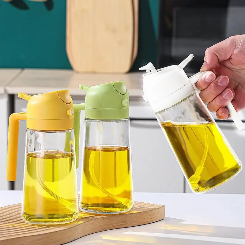 

2in1 470ml Plastic Spray Oil Sprayer Bottle Spray Oil Dispenser Oil Jar Cruet BBQ Kitchen Baking Roasting Picnic Kitchen Tool