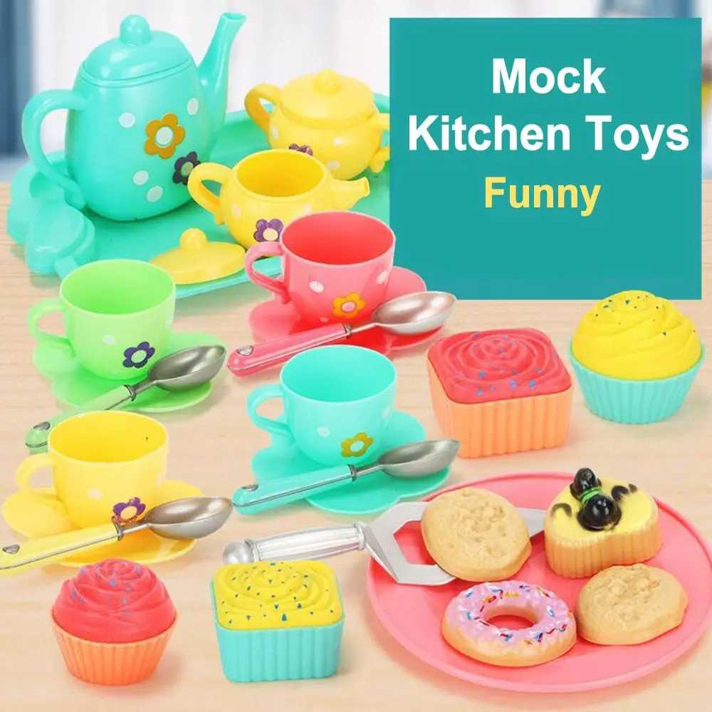 

Kids Plastic Tea Set Cake Food Tea Pot Role Pretend Play Party Toy